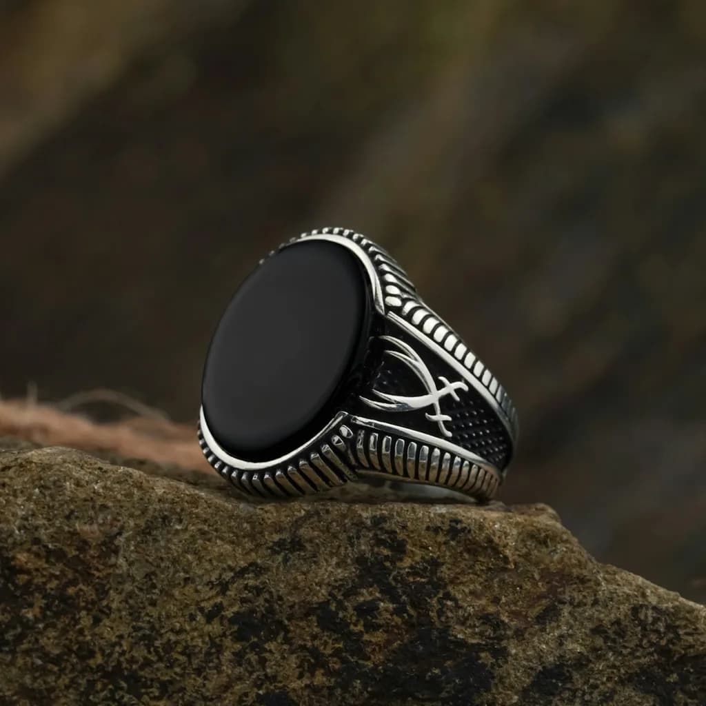 Black Onyx Signet Ring